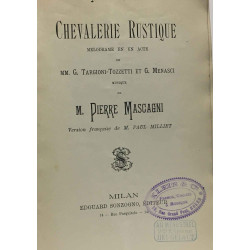 Chevalerie Rustique mélodrame en un acte - version française de M....