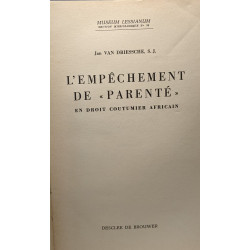 L'empêchement de "parenté" en droit coutumier africain - museum...