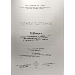 Mélanges de langue de littérature et de civilisation latines...