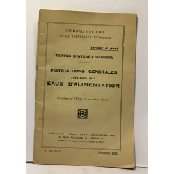 Instructions générales relatives aux eaux d'alimentation - journal...