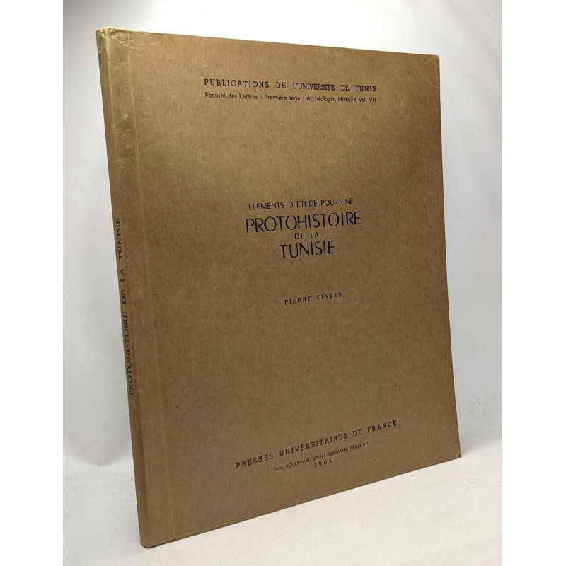 Éléments d'étude pour une protohistoire de la Tunisie -...