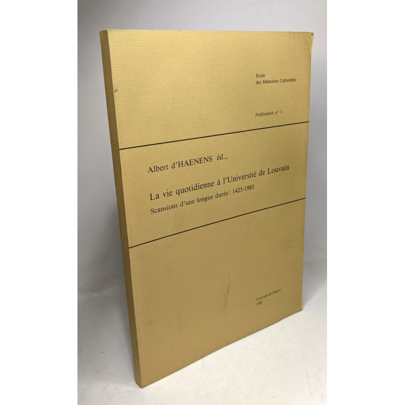 La vie quotidienne à l'université de Louvain