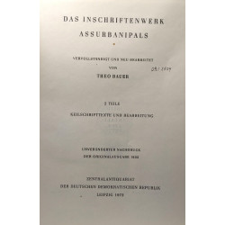 Das inschriftenwerk assurbanipals - 2 Teile keilschrifttexte und...