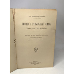 Diritto e personalità umana nella storia del pensiero. Prolusione...