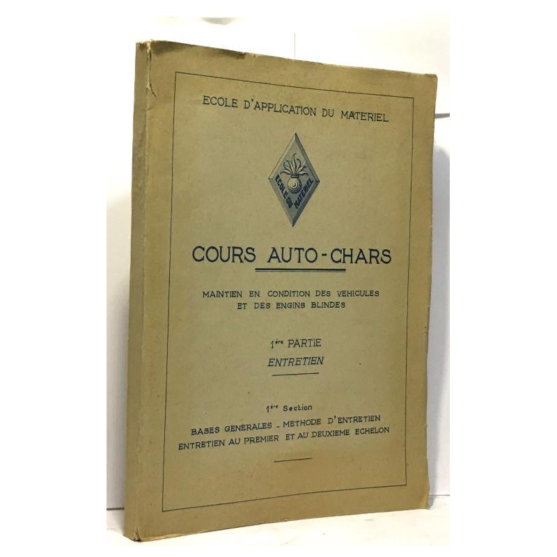 Cours auto - chars maintien en condition des véhicules et des...