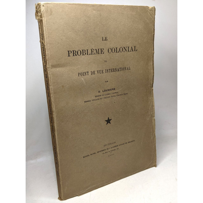 Le problème colonial du point de vue international