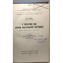 L'oeuvre de John Maynard Keynes - exposé - analyse critique -...