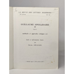 Revue des lettres modernes n°276-279 Guillaume apollinaire -...