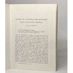 Revue des lettres modernes n°276-279 Guillaume apollinaire -...