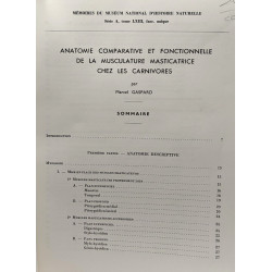 Anatomie comparative et fonctionnelle de la musculature chez les...