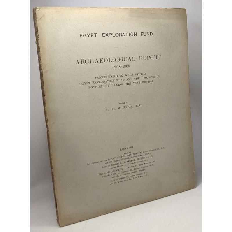 Archaeological report 1908-1909 - comprising the work of the egypt...