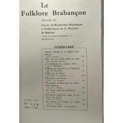 Le folklore Brabançon - N°134 / 135 - service de Recherches...