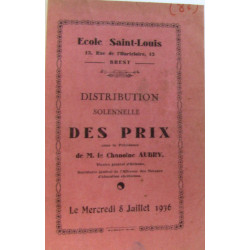 Distribution solennelle des prix école saint louis - 1936-37-38