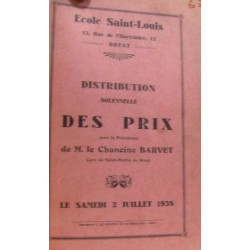 Distribution solennelle des prix école saint louis - 1936-37-38