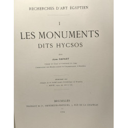 Les Monuments dits Hycsos - TOME I - Recherches d'Art Egyptien /...