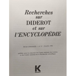 Recherches sur Diderot et sur l'encyclopédie revue semestrielle -...