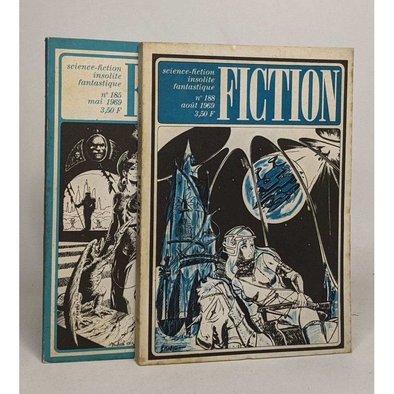 Lot de 2 numéros de "Fiction": n°185 mai 1969 / n°188 aout 1969