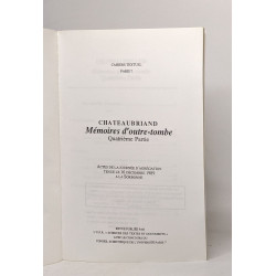 Cahiers textuel n°6 - Chateaubriand mémoires d'outre-tombe...