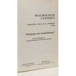 Psychologie clinique 1 2 3 4: Clinique(s) tensions et filiations -...