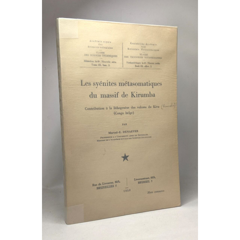 Les syénites métasomatiques du massif de Kirumba - contribution à...