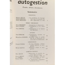Autogestion - études débats documents - Cahier n°2 Avril 1967