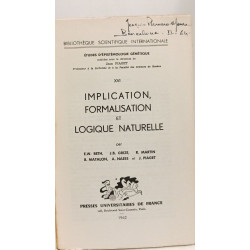 Implication formalisation et logique naturelle