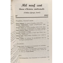 Proudhon l'éternel retour --- Mil neuf cent revue d'histoire...