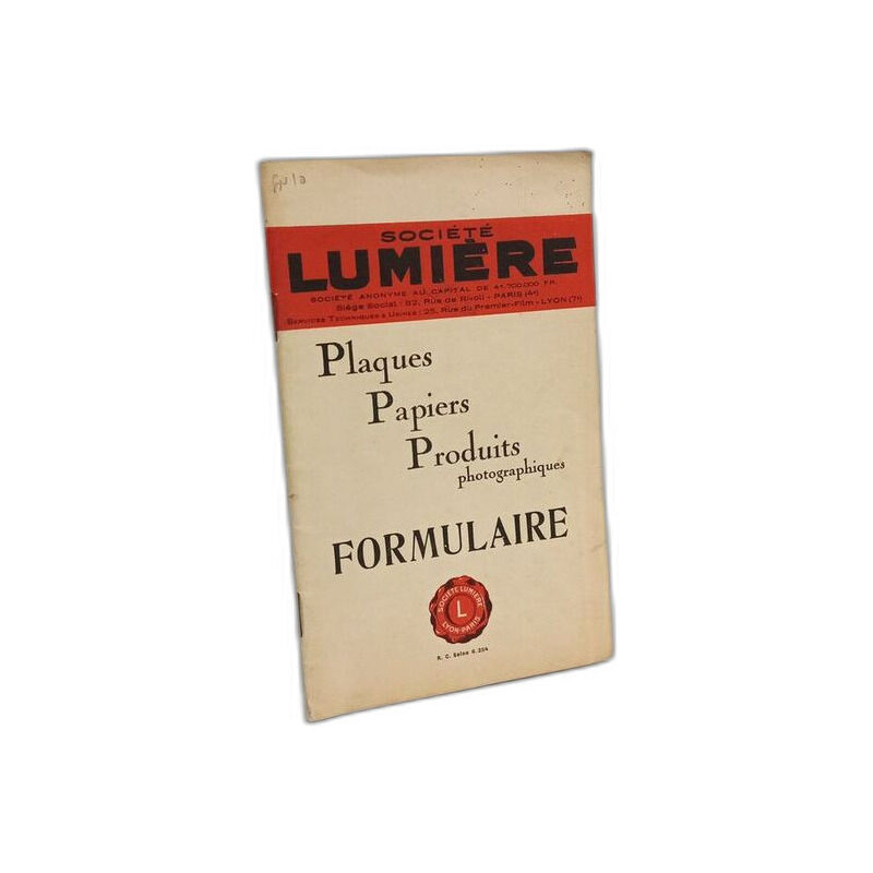 Plaques papiers produits photographiques - FORMULAIRE - Société...