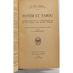 Totem et tabou Interprétation par la psychanalyse de la vie...
