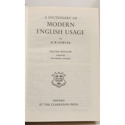 Fowler's Modern English Usage - dictionary - 2nd ed