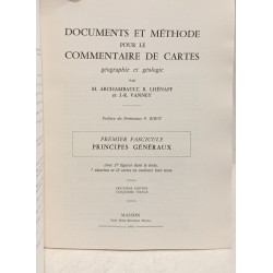 Documents et méthode pour le commentaire de cartes (géographie et...