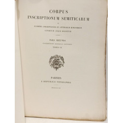 TOMUS II , Fasciculus Primus --- Corpus Inscriptionum Semiticarum...