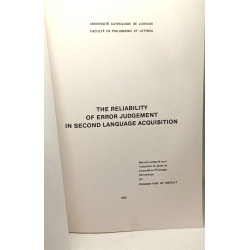 The Reliability of Error Judgement in Second Language Acquisition