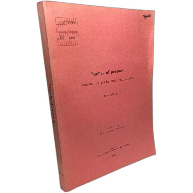 Names of Persons: National Usages for Entry in Catalogues