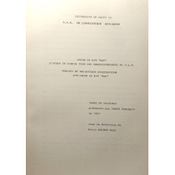 Étude du mot "sec" d'après un corpus tiré des enregistrements du...