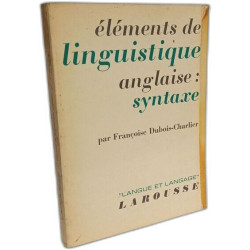 Éléments de linguistique anglaise : syntaxe