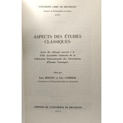 Aspects des études classiques. Actes du colloque associé à la XVIe...