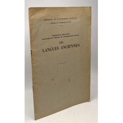 Les langues anciennes - instructions provisoires concernant la...