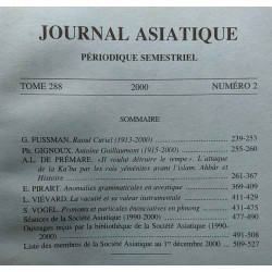 Journal asiatique - périodique semestriel - TOME 288 numéro 2...