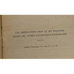 Les ordinations dans le rit byzantin selon les livres liturgiques...