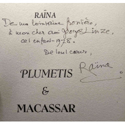 Plumetis et Macassar - livre non relié avec hommage de l'auteur