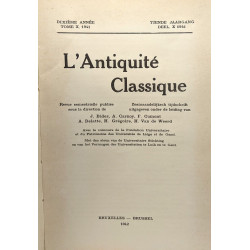 L'antiquité classique - revue semestrielle - dixième année tome X 1941