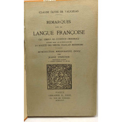 Remarques sur la langue française fac similé de l'édition...