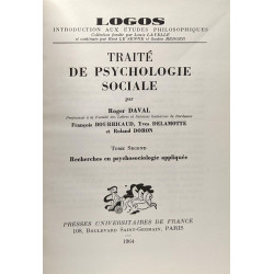 Traité de psychologie sociale TOME 1/ sciences humaines et...