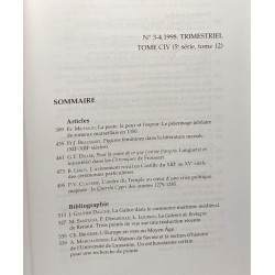 Le Moyen-Age - revue d'histoire et de philologie - N°1 1998...