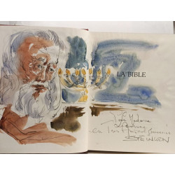 La bible - ancien et nouveau testament --- avec une aquarelle et...
