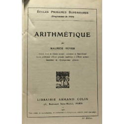 Arithmétique - écoles primaires supérieures programme de 1920