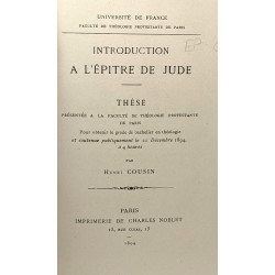 Introduction à l'épitre de Jude - Thèse - présentée à la faculté...
