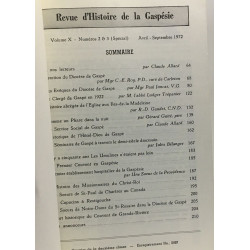 Revue d'histoire de la Gaspésie - volume X numéro 2 et 3 avril...