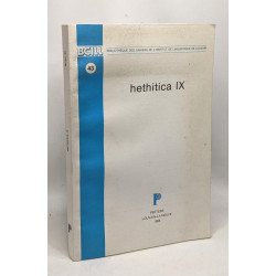 Hethitica IX - bibliothèque des cahiers de l'institut de...